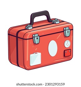 red suitcase design over white