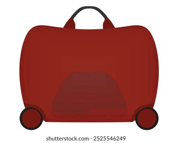 Red  suitcase.  front view. vector illustration