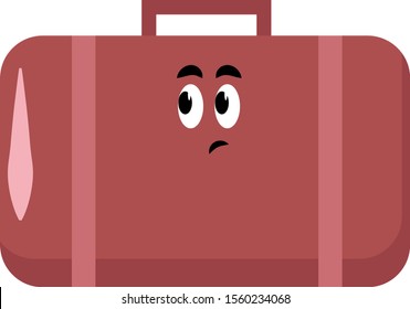 Maleta roja, ilustración, vector sobre fondo blanco.
