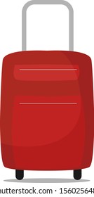 roter Koffer, Illustration, Vektorgrafik auf weißem Hintergrund.