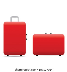 red suitcase. Vector.