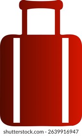 Red Suitcase Vector Icon - Luggage Travel Bag Clipart