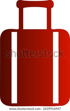 Red Suitcase Vector Icon - Luggage Travel Bag Clipart