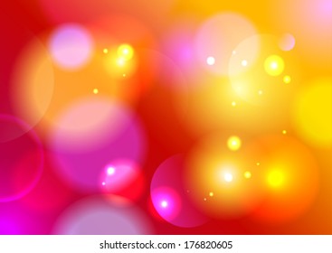 Red summer bokeh background, vector Eps10.