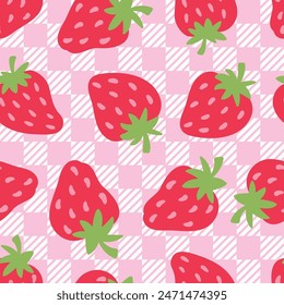 Rote Sommer Erdbeeren Muster, Erdbeeren Muster Repeat File, Nahtlose Frucht Design, Erdbeeren Muster, Sommer Sublimation 