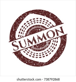 Red Summon rubber stamp