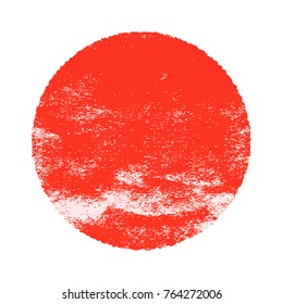 Red Sun behind the clouds. bloody moon. vintage effect. white background for design. blood grunge texture. abstract eps10 illustration.