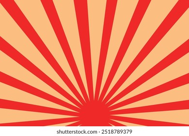 Efeito de explosão de sol vermelho. Histórias em quadrinhos, ilustrações de fundo de verão.