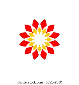 Red Sun Flower Logo Template Illustration Design EPS 10