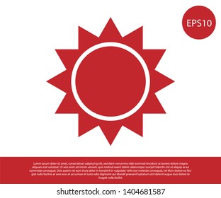 Red Sun icon isolated on white background. Vector Illustration
