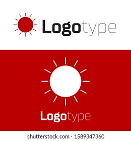 Red Sun icon isolated on white background. Logo design template element. Vector Illustration