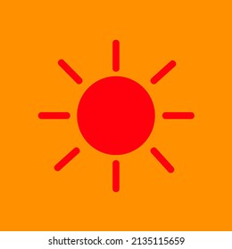 Red sun icon on orange background
