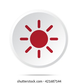 Red Sun icon on white web button