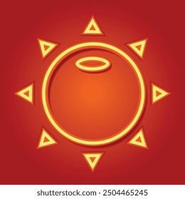 red sun icon vector illustration