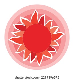 Red Sun icon vector symbol on white background. Flat illustration vector.
