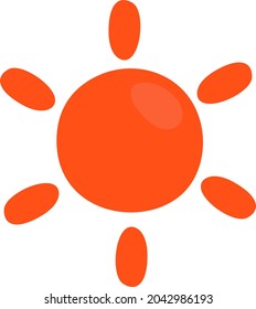 Red sun, illustration, vector, on a white background.