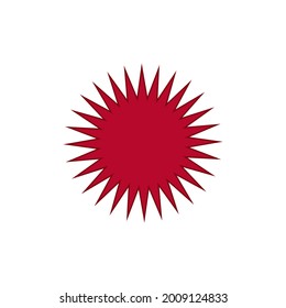 rote Sonne einzeln auf weißem Hintergrund
