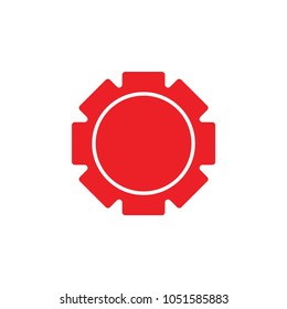 red sun light abstract gear design logo vector