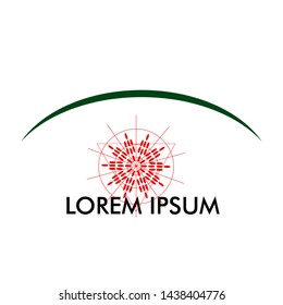 red sun logo icon for farm company symbol