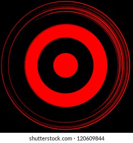 Red sun on black vector image