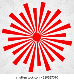 Red sun on grunge background