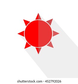 Red sun on isolated