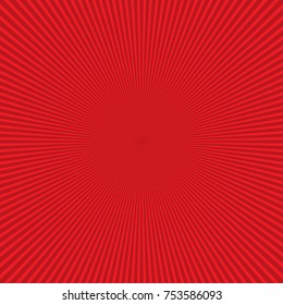 Red sun rays background - Vector