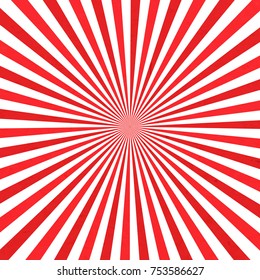 Red sun rays background - Vector