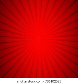 Red sun rays background - Vector