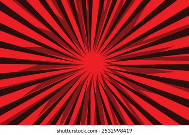 Red Sun Rays Retro with Paper Texture Background. Abstract Burst Sun Rays Pattern Design.