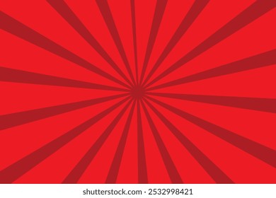 Red Sun Rays Retro with Paper Texture Background. Abstract Burst Sun Rays Pattern Design.