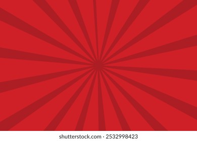 Red Sun Rays Retro with Paper Texture Background. Abstract Burst Sun Rays Pattern Design.