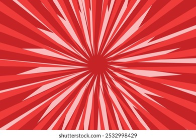 Red Sun Rays Retro with Paper Texture Background. Abstract Burst Sun Rays Pattern Design.