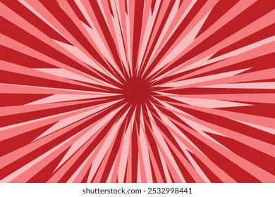 Red Sun Rays Retro with Paper Texture Background. Abstract Burst Sun Rays Pattern Design.