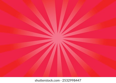 Red Sun Rays Retro with Paper Texture Background. Abstract Burst Sun Rays Pattern Design.