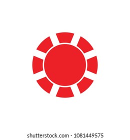 red sun rays symbol logo vector