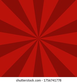 Red sun rays. Vector illustration.