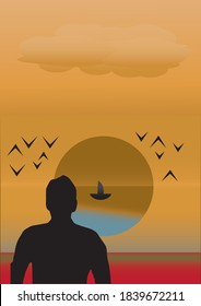 Red sun in the Sea