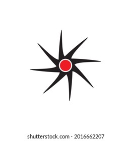 red sun simple symbol logo vector
