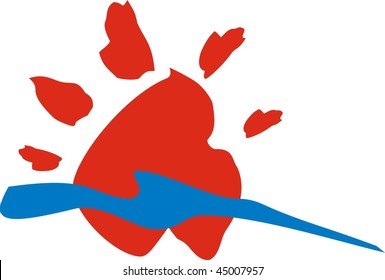 Red sun symbol