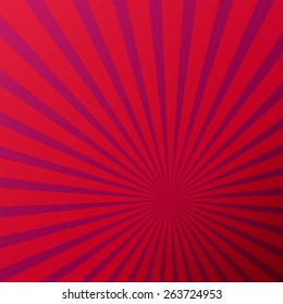 Red Sunburst abstract background. Vector illustration. 