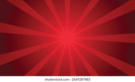 Red sunburst background with radial rays. retro comic style vector graphic. abstract starburst pattern for poster or sale promotion