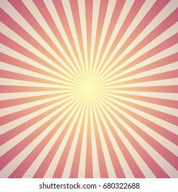 Red sunburst background. Vector