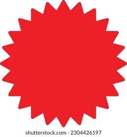 red sunburst badge icon , sticker, special offer, burst, stamp and labels. vector illustration 