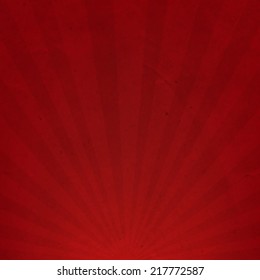 Red Sunburst Cardboard Paper, Vector Illustration