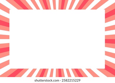 Red sunburst horizontal frame material