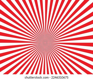 Red Sunburst Pattern Background. Rays. Sunburst background. Vector illustration. Red radial background.