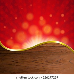 Afiche Red Sunburst Con Malla Gradiente, Ilustración Vectorial