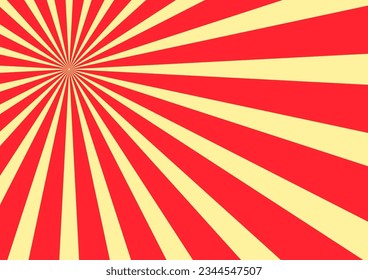 Red Sunburst Style Background, Vector Illustration 