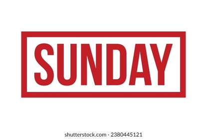 Red Sunday Rubber Stamp Seal Vector